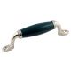 Forest Green Small Ceramic Silver Door Handles